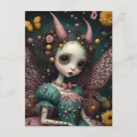 The Adorable Pink Devilish Fairy Postcard