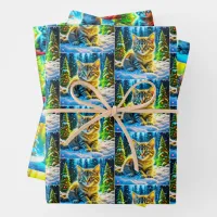 Cute Gray Kittens in the Snow Christmas Wrapping Paper Sheets