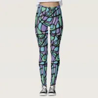 Neuroart Stained Glass Leggings