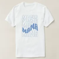 Blue Retro Groovy Cute Mama Mothers Day Mom   Tri-Blend Shirt