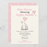 Elegant Pink Baby Girl Baby Shower Invitation