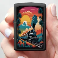 Steam Train Sunset Journey Zippo Lighter