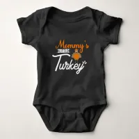 Mommy's Little Turkey Typography  baby bodysuit