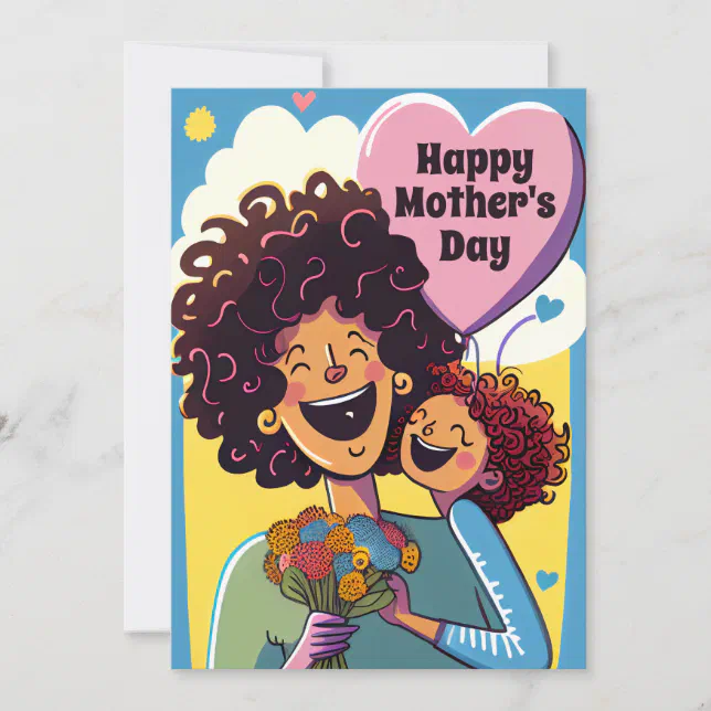 Mommy and me Cartoon | Mother's Day Card