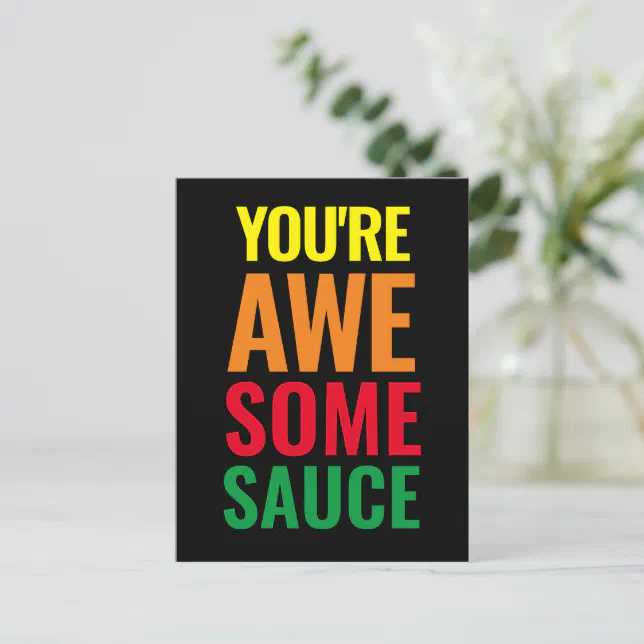 You're Awesomesauce! World Compliment Day Postcard