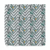 Zigzag Bird & Flower Pattern Bandana