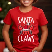 Crabby Santa Claws Christmas Kids T-Shirt