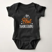 My First Thanksgiving Typography  baby bodysuit