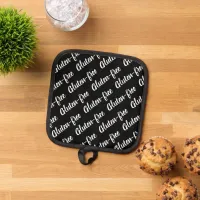 Gluten Free Allergy Warning Black and White Pot Holder