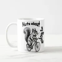 Squirrel on a bike cycling enthusiast gift coffee mug