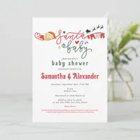 Santa Baby Script Winter Christmas Baby Shower Invitation