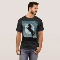 Unicorn Silhouette Full Moon Night Sky, ZKOA T-Shirt