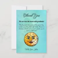 Over the Moon Baby Shower Celebration Thank You Card