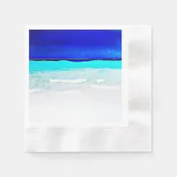 Sandy Beach Watercolor Wedding Napkins