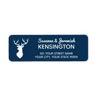 Rustic Country Blue and White Deer Label