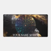 Intricate Zodiac Disk Astrology Art & Décor Desk Mat