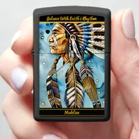 Native Indian Warrior: Tribal Patterns Zippo Lighter