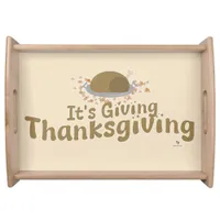 Funny Giving Thanksgiving Fun Turkey Time Trend Serving Tray