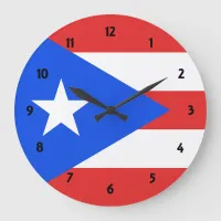 Puerto Rico Flag Large Clock