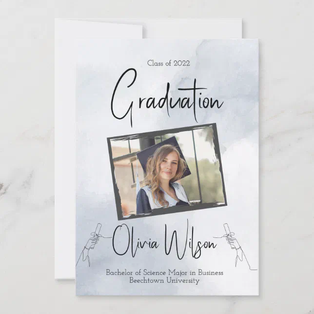 Grey Aesthetic Graduation Announcement
