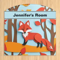 Woodland Wildlife Animal Fox Picture Room Name Door Sign