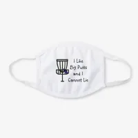 Disc Golf Pen and Disc Humor White Cotton Face Mask