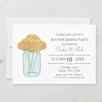 Yellow floral mason jar Housewarming Invitation