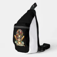 Vibrant Hair, Fierce Stance  Cool Baseball Mom Sling Bag