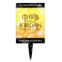 Elegant 13th Citrine Wedding Anniversary Cake Topper