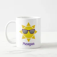 Yellow Sun with Cool Purple Sunglasses Mug