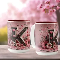 Valentine Day 3D A to Z Alphabet Coffee Mug