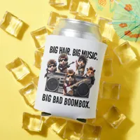 Funny Big Hair Music Boombox Hamster Supergroup Can Cooler