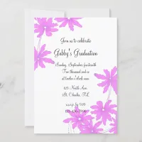 Pink Daisies Graduation Party Invitation