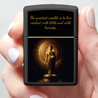 Peaceful Golden Buddha statue, AI art Zippo Lighter