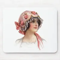 Vintage Lady in Silk Flowered Bonnet Mouse Pad