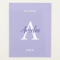Purple Lavender Personalized Monogram Planner