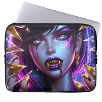 Vampire with Gold Fangs Ai Art Laptop Sleeve