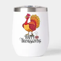 Cute Thanksgiving Turkey Thermal Wine Tumbler