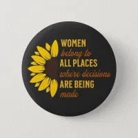 Sister Birthday Gift Feminist Sunflower Keepsake Button