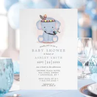 Boho Tribal Elephant Baby Shower Invitation