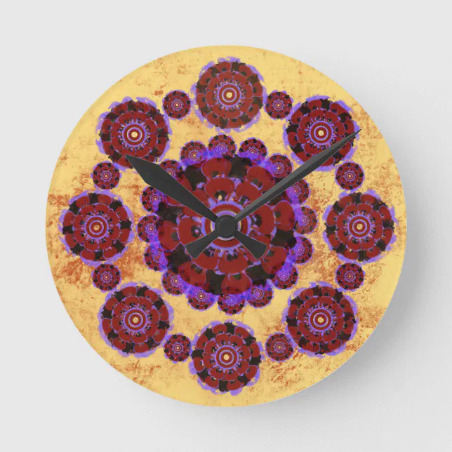 Ronde Clock Mandala floral pattern