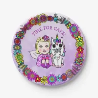 Personalized Happy Birthday Unicorn and Fairy Paper Plates