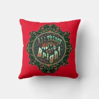 Decorative Christmas Quote with Ornate Typography Throw Pillow