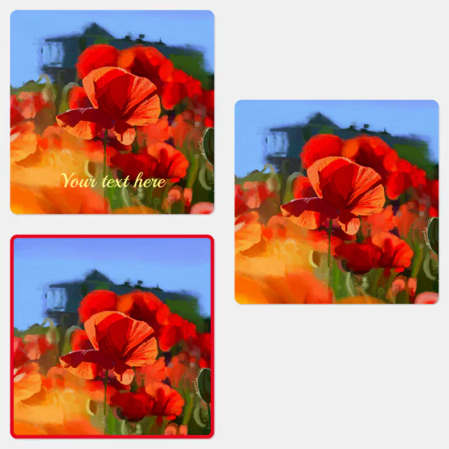 The poppy house - oil painting labels