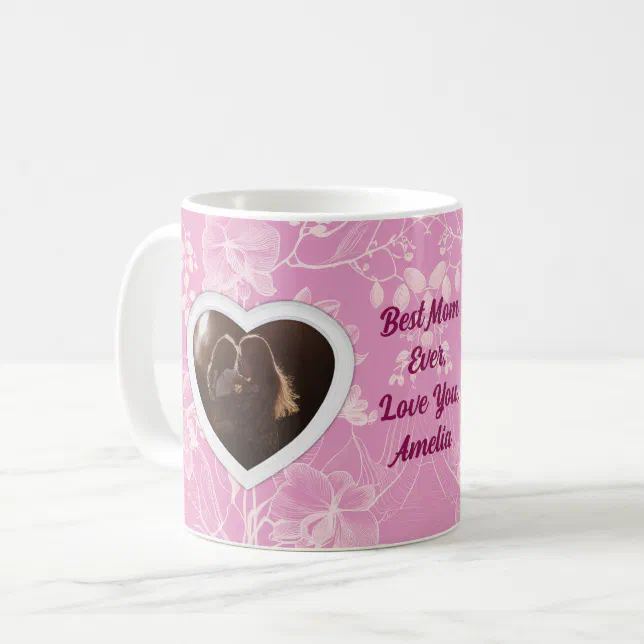 Best Mom | Heart Picture Frame | Mother's Day Gift Coffee Mug