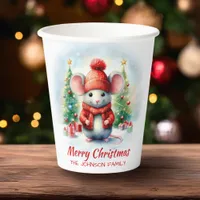 Cute Christmas Mouse Party Paper Cups