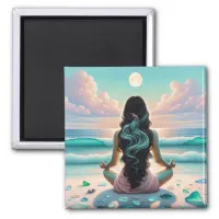 Harmony Meditation on Beach Magnet