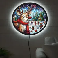 Charming winter wonderland with a playful reindeer LED sign