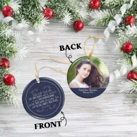 Christian Bible Verse Typography Graduation Photo Ceramic Ornament