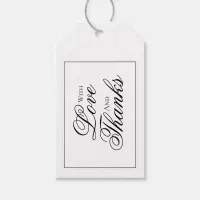 Elegant Black and White Wedding Thank You Tag